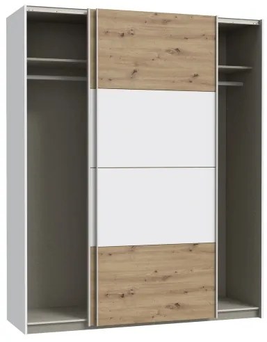 Šatníková skriňa KARO 170x210 cm biela/dub artisan