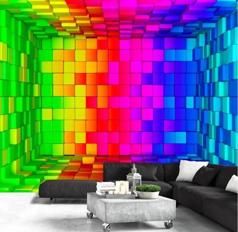 3D Fototapeta na stenu Rainbow Cube