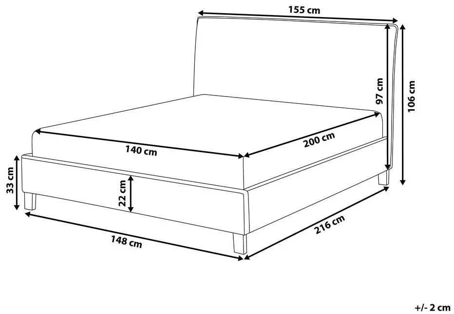 Manželská posteľ 140 cm SANCHEZ (s roštom) (béžová). Vlastná spoľahlivá doprava až k Vám domov. 1007515