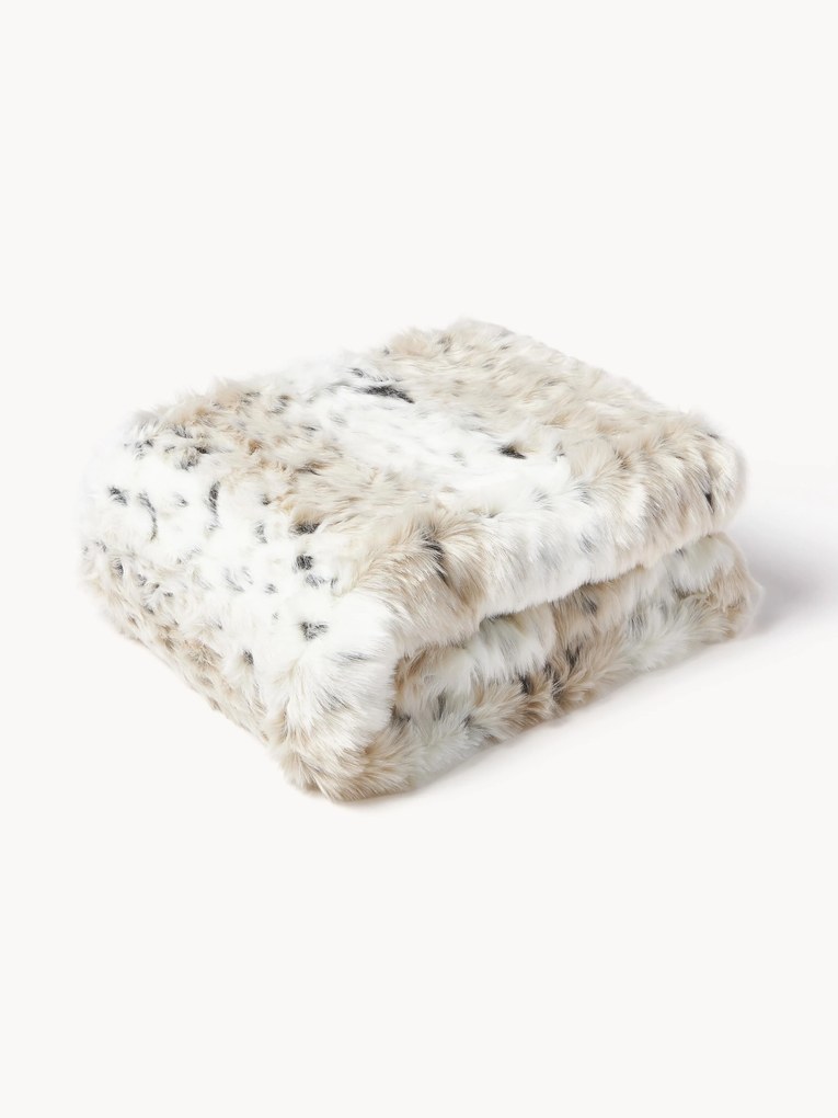 Deka z umelej kožušiny vo vzhľade snežného leoparda Skins