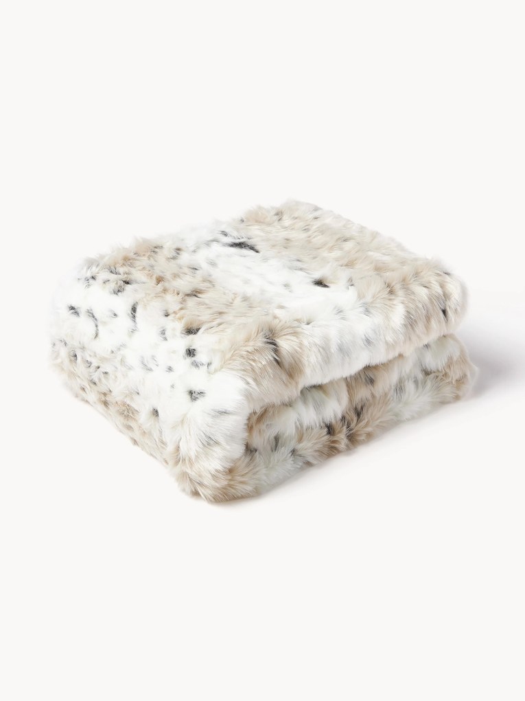 Plyšová deka vo vzhľade snežného leoparda Skins