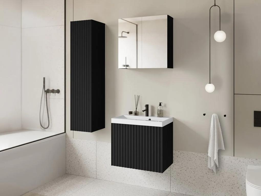 Kúpelňový nábytok Damysos I, Farby: wotan / biely, Sifón: bez sifónu, Umývadlová batéria: Maro Blo 020M
