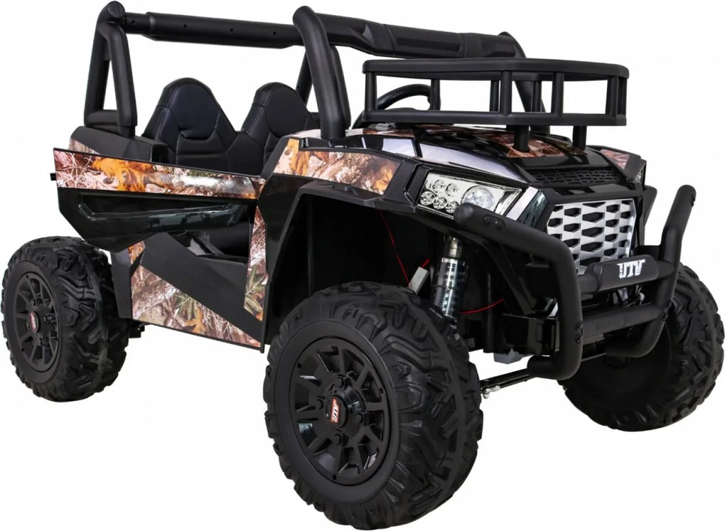 Ramiz Buggy UTV Off-roader pre deti čierna + diaľkové ovládanie + nosič batožiny + pomalý štart + EVA + MP3 LED