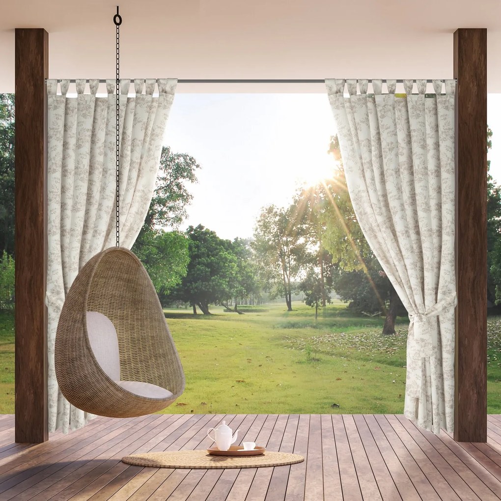 ZÁHRADNÝ VODEODOLNÝ ZÁVES NA PÚTKACH GARDEN 155X260 CM VZOROVANÁ