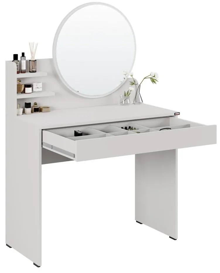 Toaletný stolík Trinity 2 (biela) (so zrkadlom). Akcia -19%. Vlastná spoľahlivá doprava až k Vám domov. 1109420