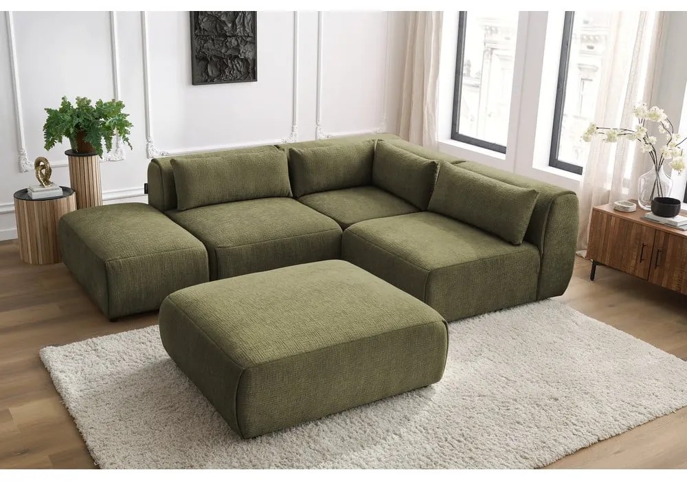 Zelená rohová pohovka (variabilná) Jeanne - Bobochic Paris