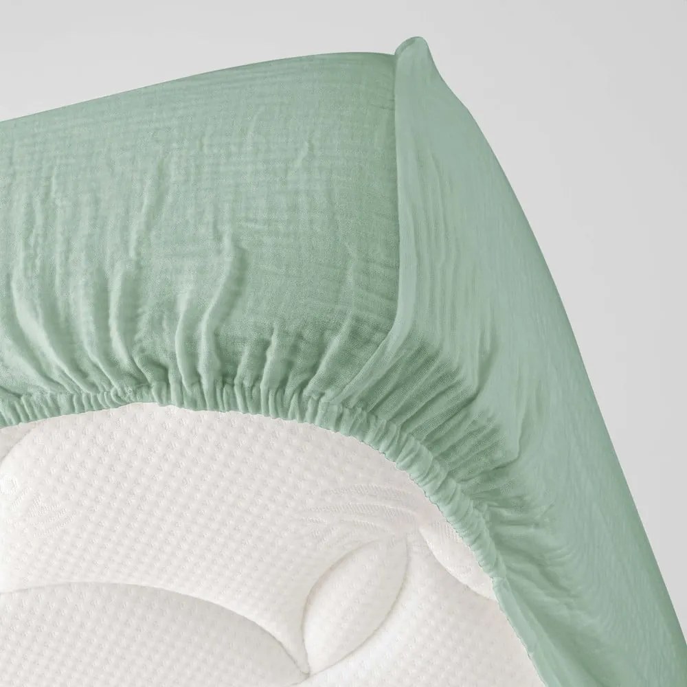 Svetlozelená napínacia mušelínová plachta 140x190 cm Angelia – douceur d'intérieur