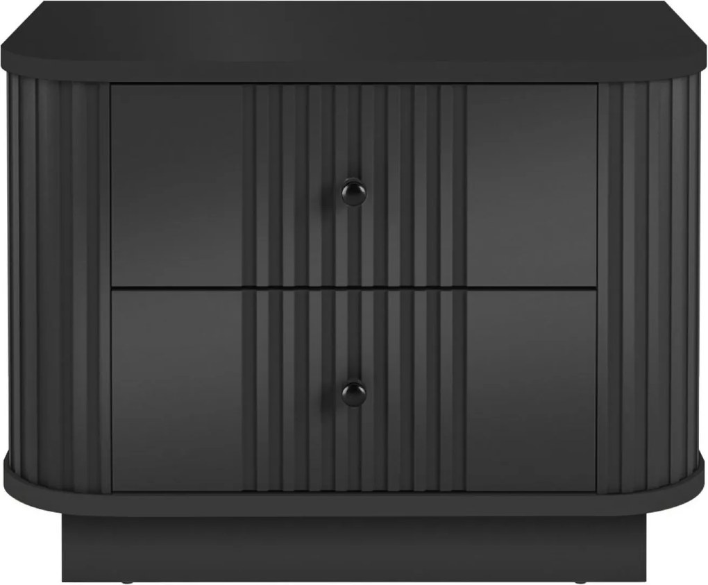 Sada nočných stolíkov Vespera 56 cm na sokli - čierna / zlatá