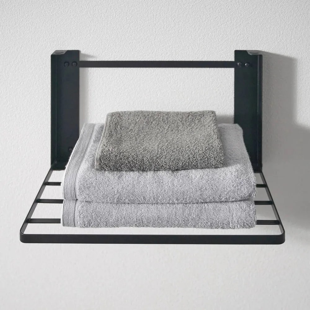 Matne čierna nástenná oceľová kúpeľňová polička Tower – YAMAZAKI