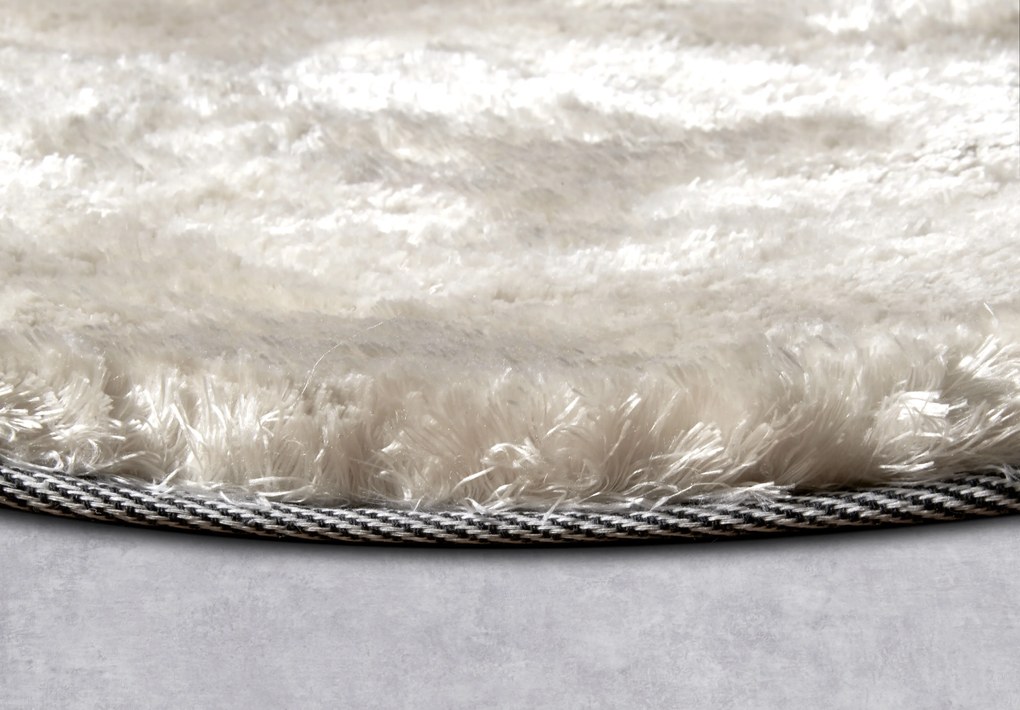 ELLE Decoration, Kusový koberec Cosy 106111 Cream kruh z kolekcie Elle, 160x160 (priemer) kruh, biela, obývacia izba