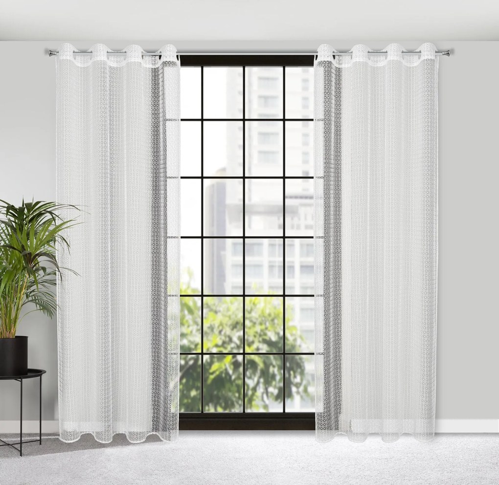 ZÁVES NA KRÚŽKOCH LARA 140X250 CM BIELA