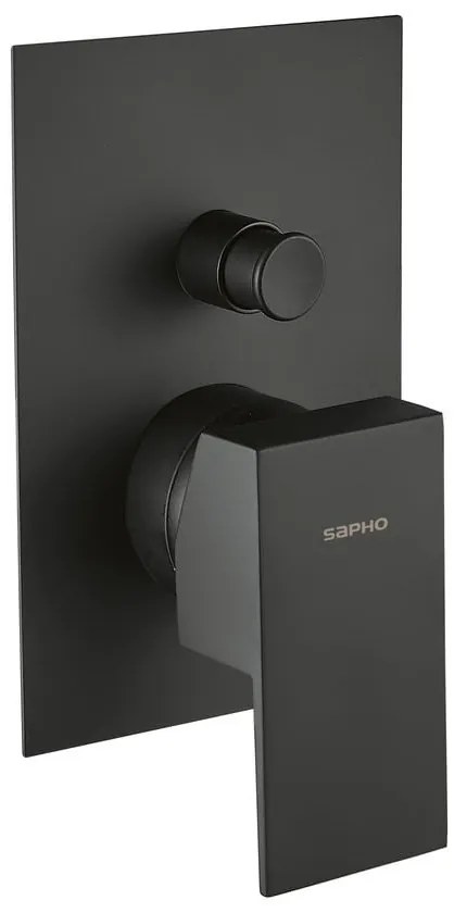 Matne čierna podomietková sprchová batéria (2 výstupy) Latus – Sapho