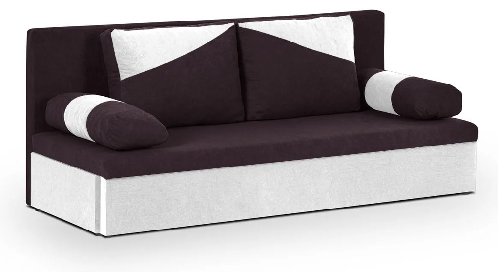 Pohovka pre 3 osoby s funkciou spania ROLO Burgundská červená/biela