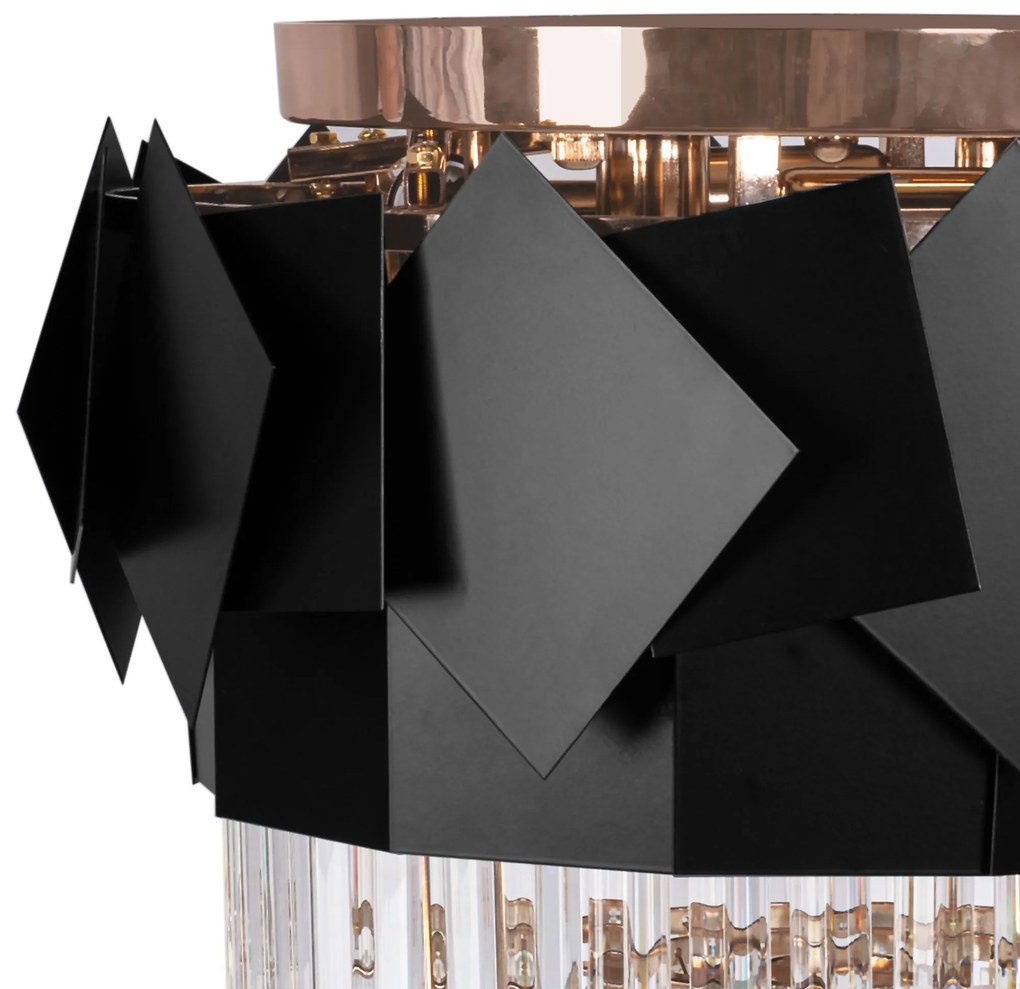 Toolight Toolight, stropné svietidlo 6xE14, APP1309-C, čierna-ružové zlato, OSW-52100