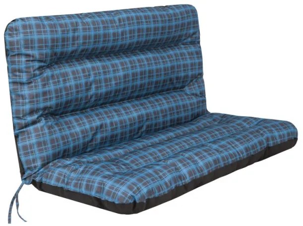 Vankúš na hojdačku ANIA 150 cm károvaný, modrý