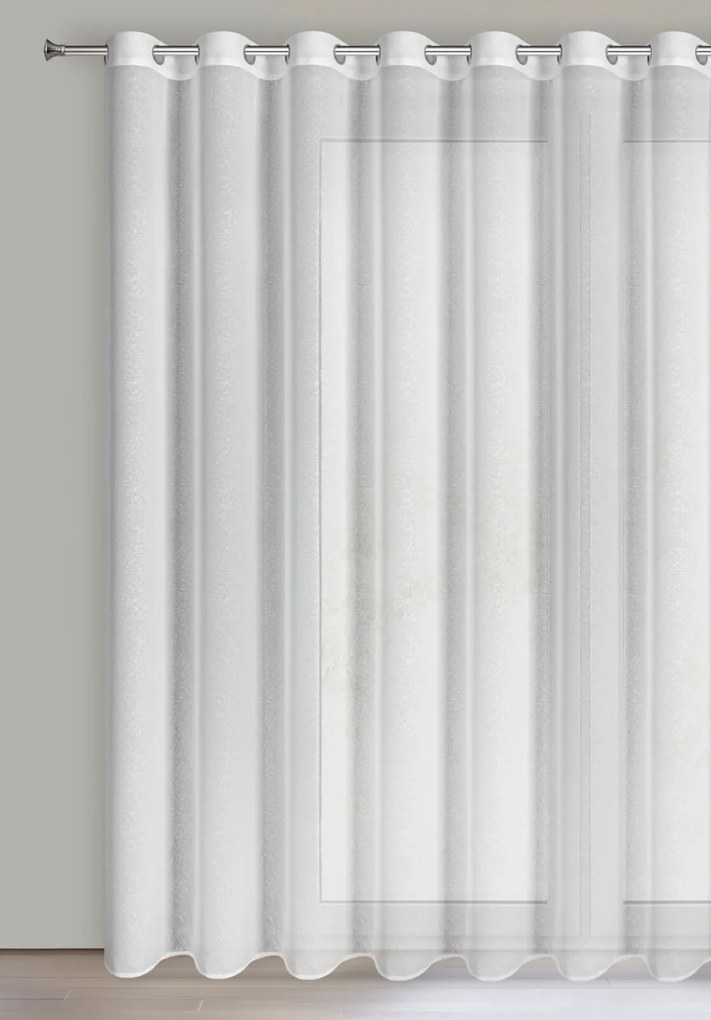 ZÁCLONA NA KRÚŽKOCH TULSA 350X250 CM BIELA