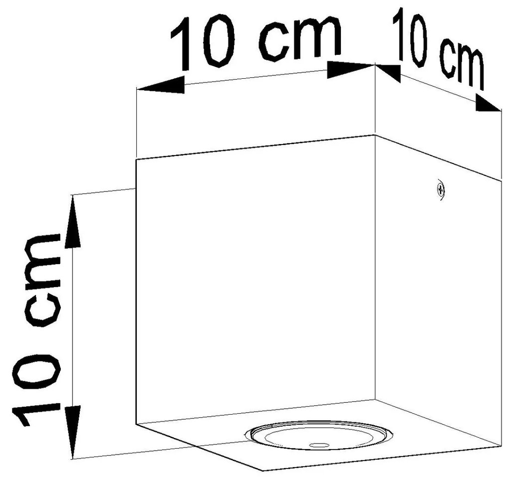 SOLLUX LIGHTING Stropné drevené osvetlenie QUAD, 1xGU10, 40W, 10x10cm, hranaté