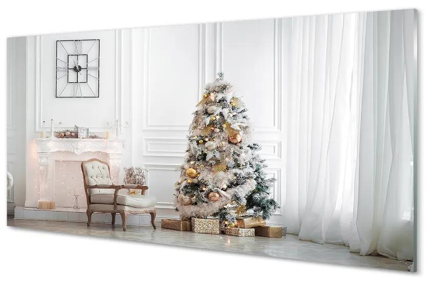 Sklenený obraz vianočné ozdoby 125x50 cm