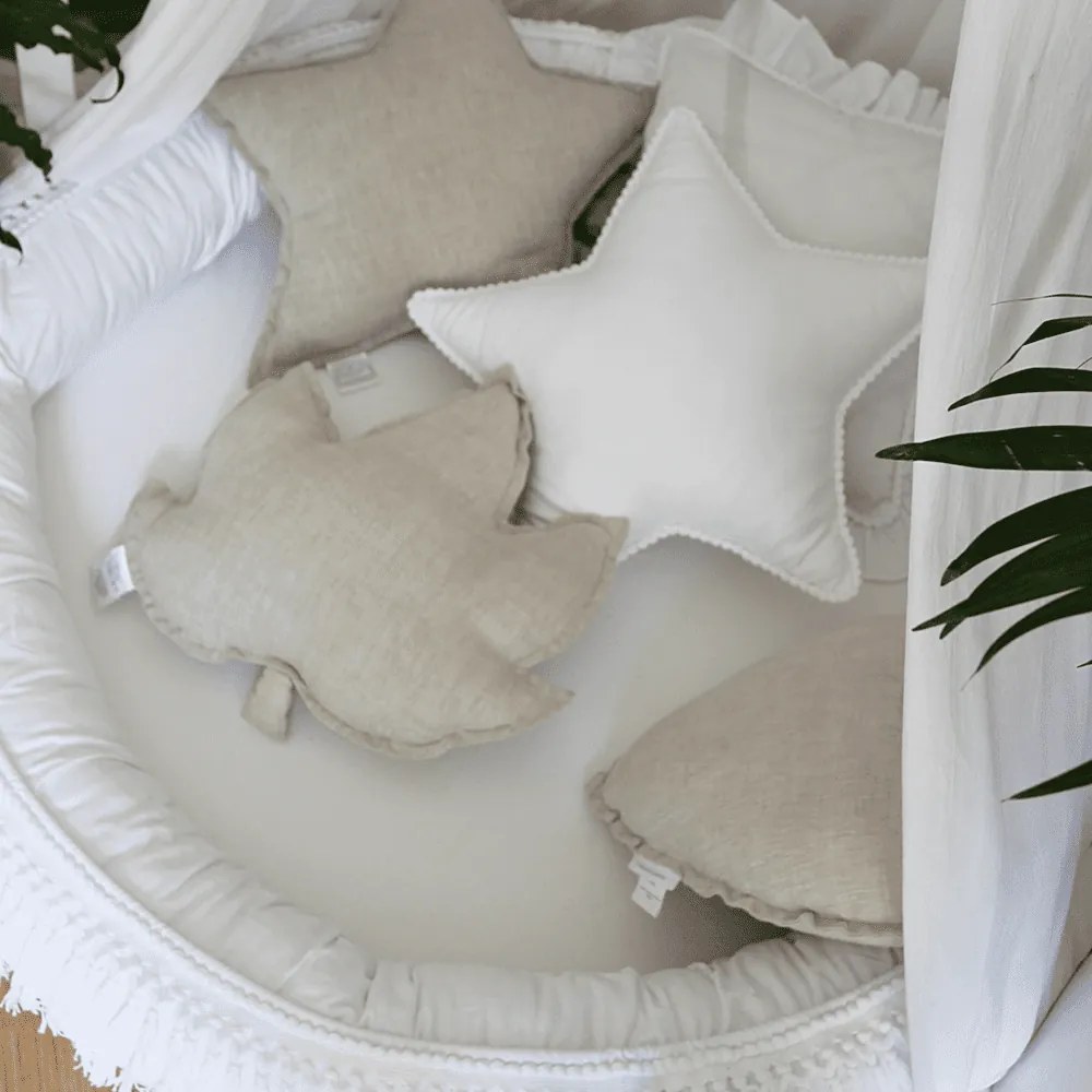 Ľanový vankúš hviezda prírodná 50 cm