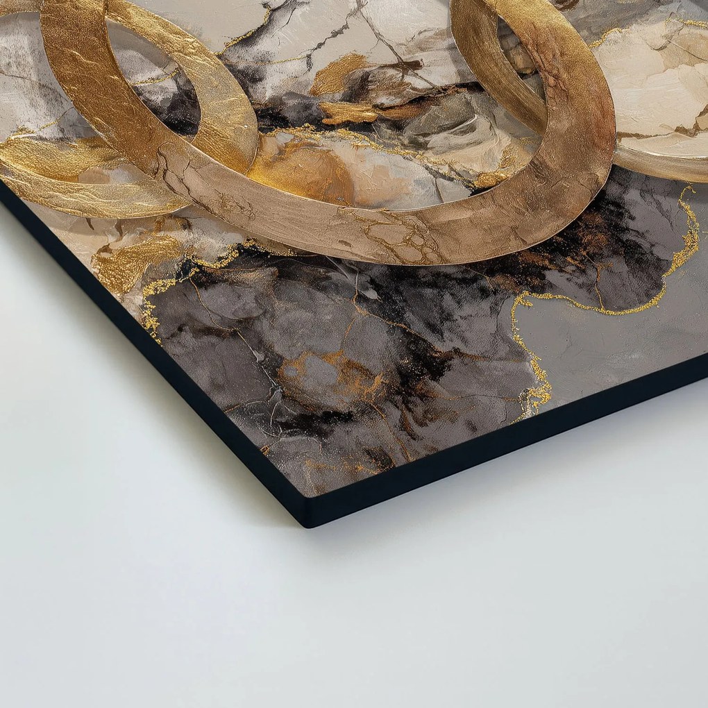 DUBLEZ | Luxusný abstraktný obraz - Zlaté prstence