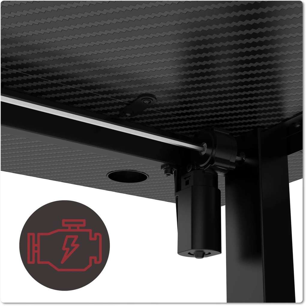 Výškovo nastaviteľný elektrický herný stôl SHADOW GAMER 1.0 120 cm čierny