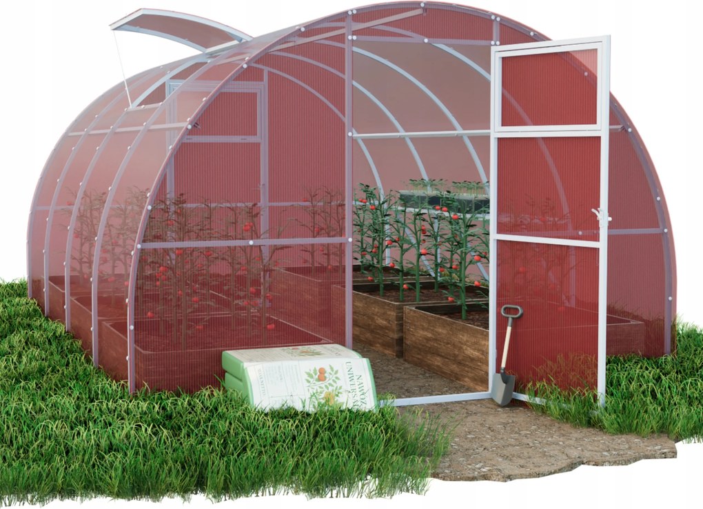 Skleník Záhradný tunel Barbi 3x10 m profily 20x40 polykarbonát ružový 4 mm