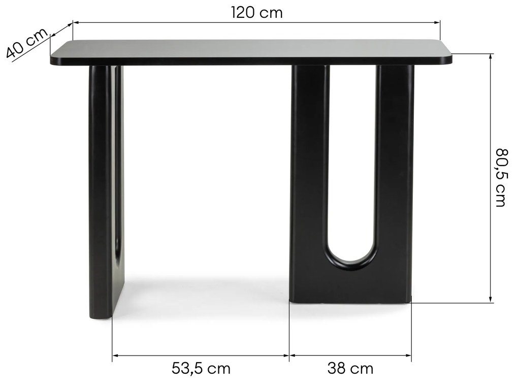 Konzolový stolek Lichi 120 cm černý