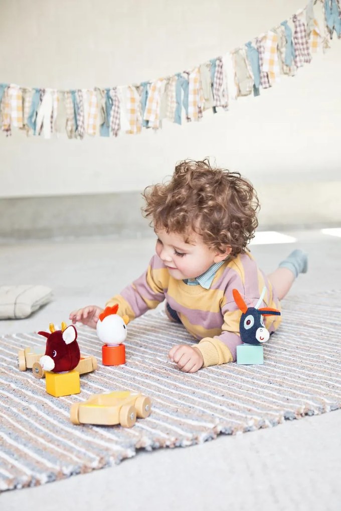 Lilliputiens - súprava 3 drevených autíčok - Farma