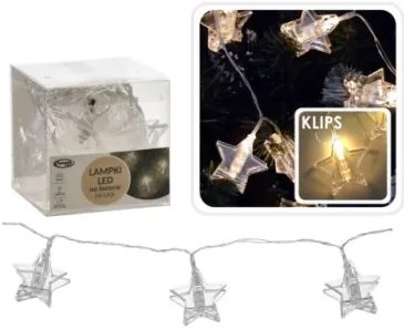 Bestent Svetielka na baterky 10LED 1,8m teplá biela Hviezdy