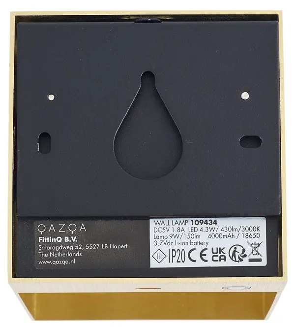 Moderné nástenné svietidlo zlaté vrátane LED a dotykového stmievača nabíjateľné - Joris