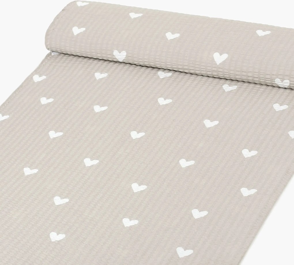 Goldea bavlnený krep - srdiečka na latte 160 cm