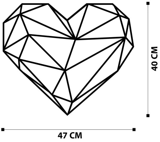Nástenná dekorácia 47x40 cm srdce kov