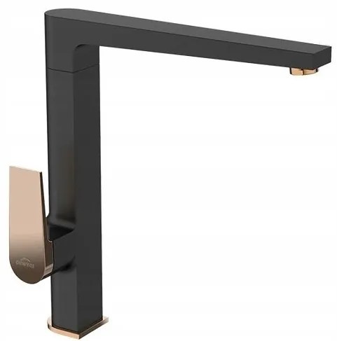 Invena Midnight, stojanková drezová batéria, čierna-ružové zlato, BZ-35-014-V