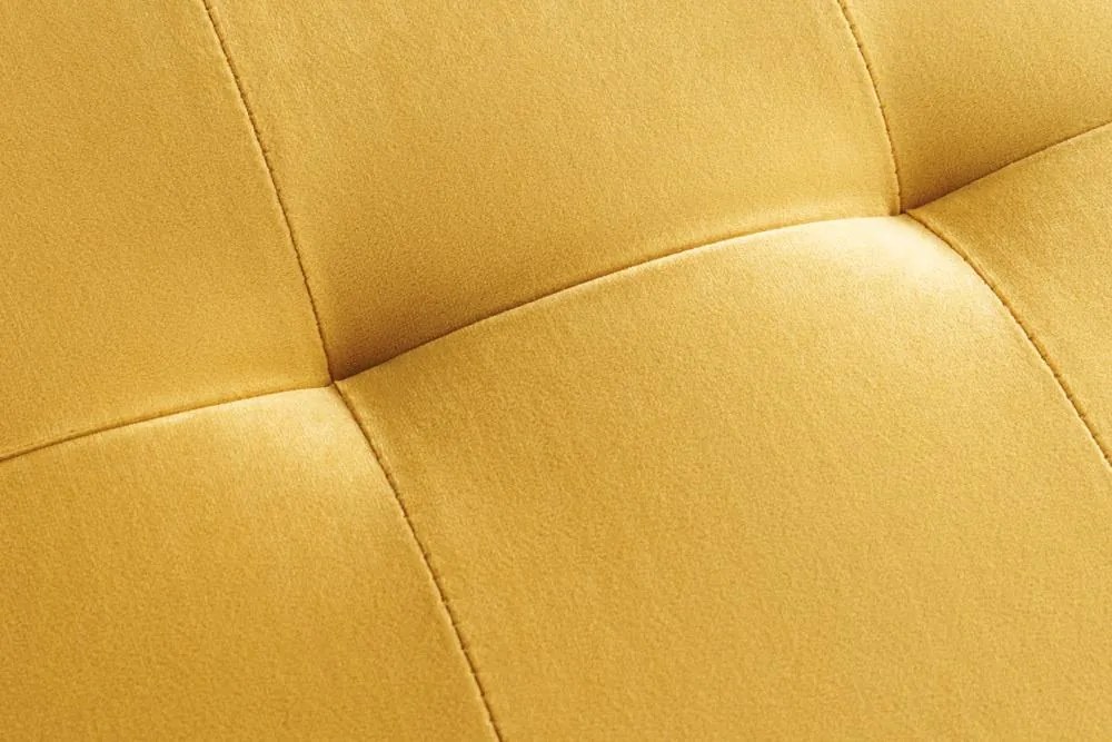Invicta Interior - Elegantná lavica BOUTIQUE 95 cm, horčicovo žltá, zamat