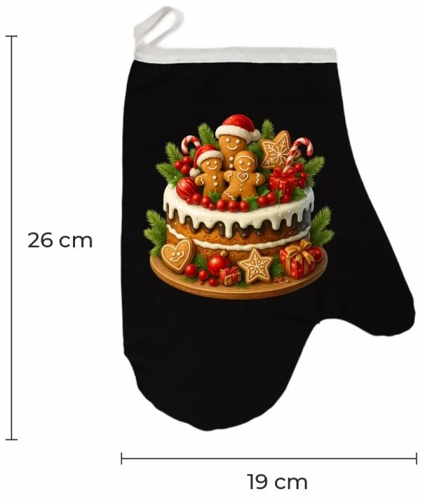 Vianočná kuchynská rukavica Cake EMI, čierna