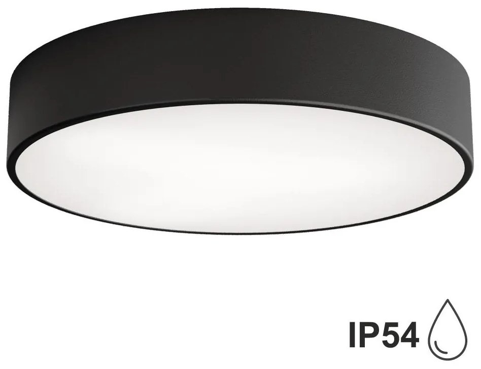 Temar Kúpeľňové stropné svietidlo CLEO 3xE27/24W/230V pr. 40 cm čierna IP54 5907623620064