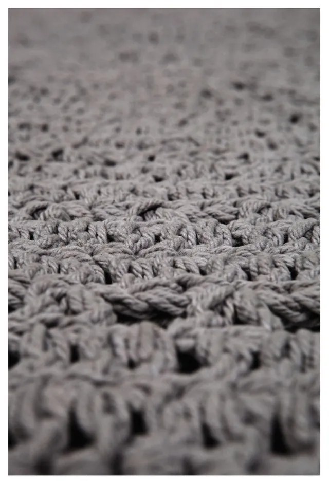 Sivý ručne háčkovaný bavlnený koberec Nattiot Alma, ⌀ 120cm