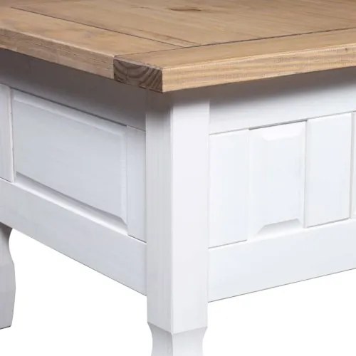 vidaXL Konferenčný stolík biely 100x60x45 cm mexická borovica Corona Range-
