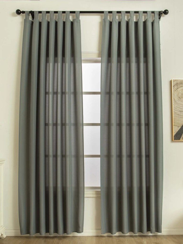 Závesy s pútkami 140 × 250 cm – Oscar tmavosivé (2ks)
