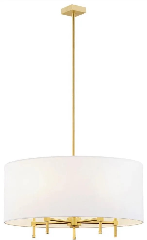 Argon 2132 - Luster na tyči ABBANO 5xE14/7W/230V mosadz/biela