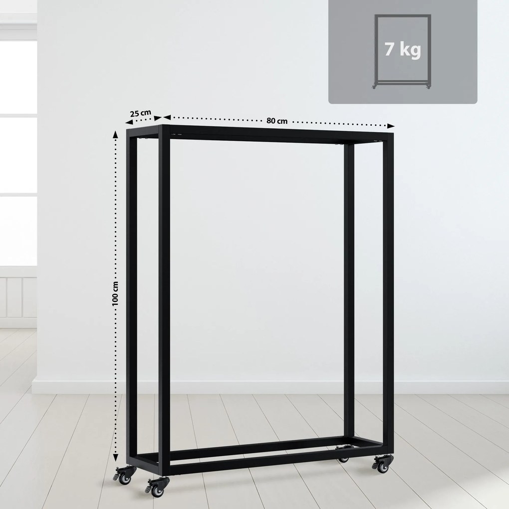 Stojan na drevo Hilta 25x80x100 cm - čierna