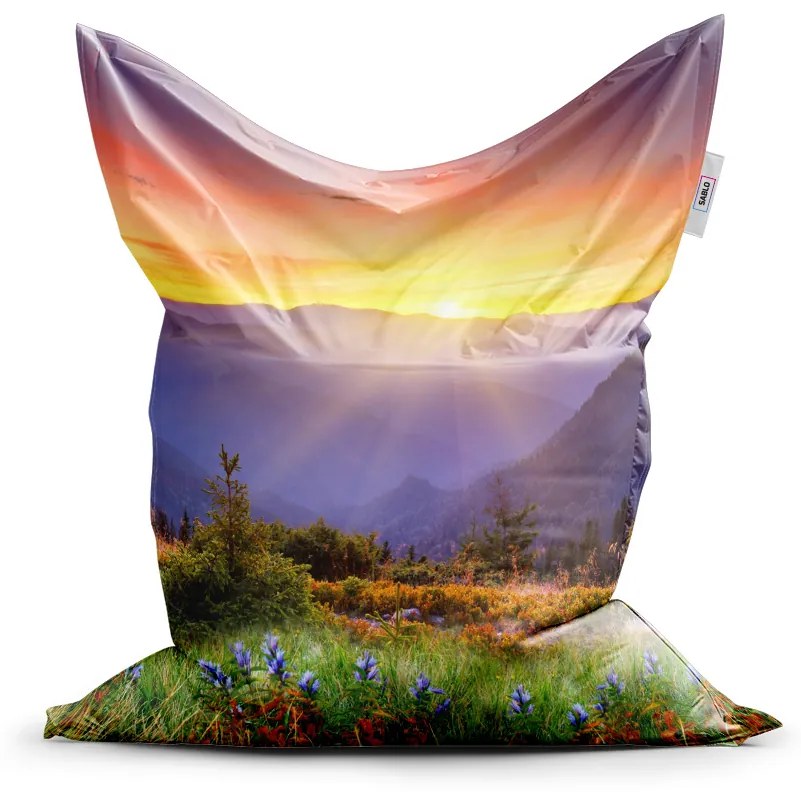 Sablio Sedací vak Západ slnka nad lesom - 200x140 cm