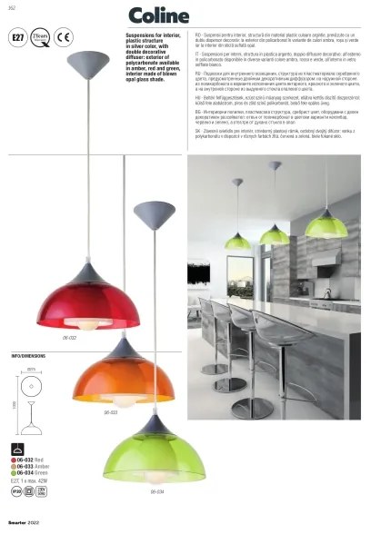 Redo 06-032 - Luster na lanku COLINE 1xE27/42W/230V