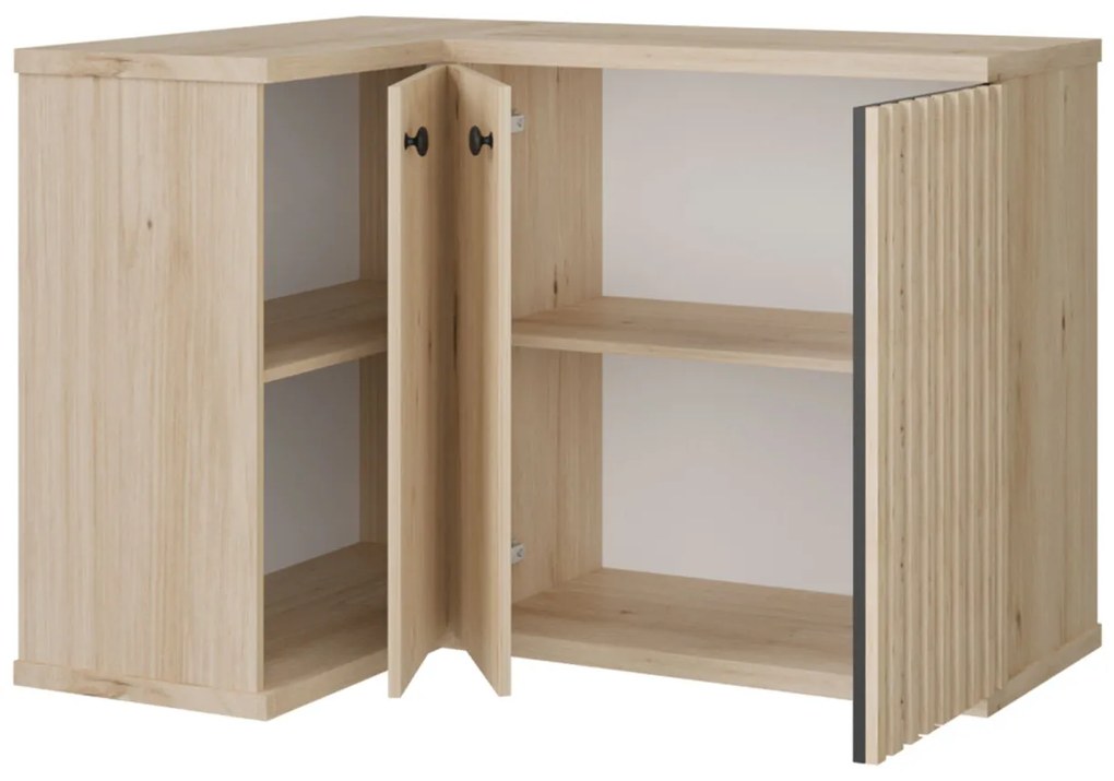 Rohová komoda Sigeren SG12, Farby:: dub artisan / dub artisan + čierna