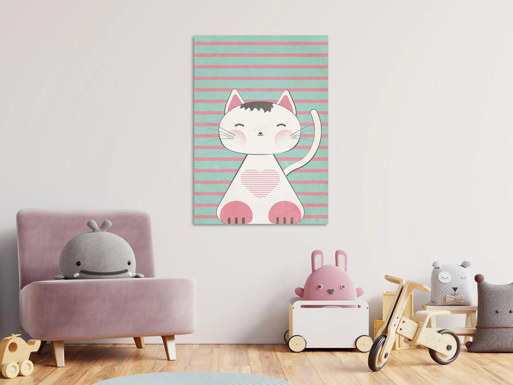 Artgeist Obraz - Striped Kitten (1 Part) Vertical Veľkosť: 40x60, Verzia: Premium Print