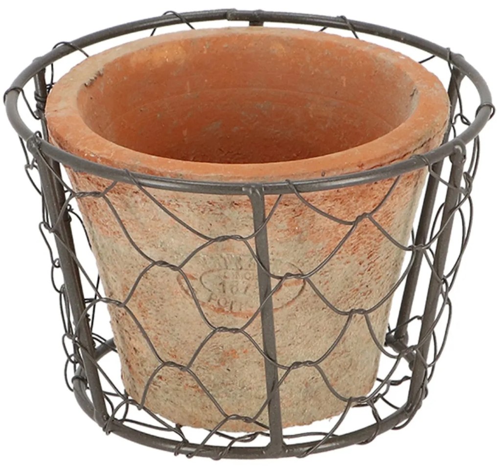 KERAMICKÝ KVETINÁČ RUSTIC 8X12 CM TEHLOVÁ