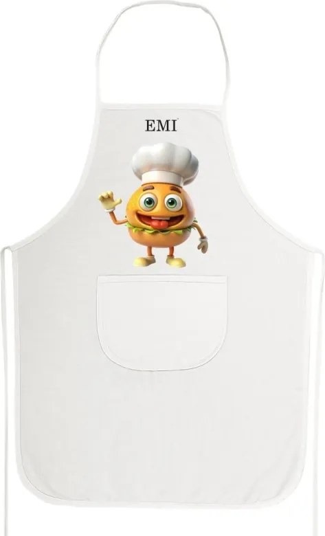 Kuchynská zástera Burger EMI, biela
