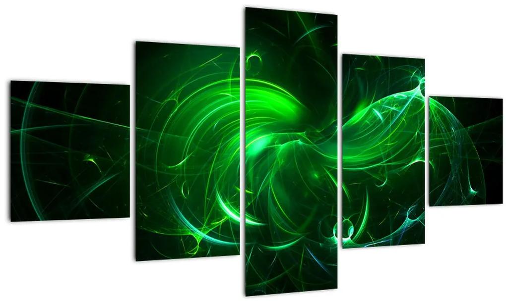 Obraz - zelená abstrakcia (125x70 cm), 40 ďalších rozmerov