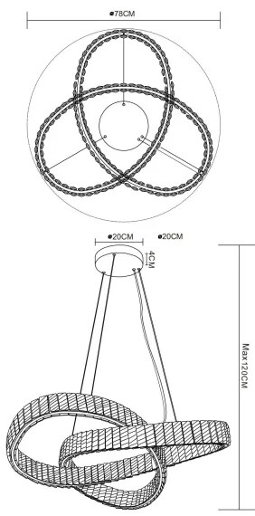 Globo 67162-110CCT - LED stmievateľný luster MUCKY 110W/230V pr. 78 cm + DO