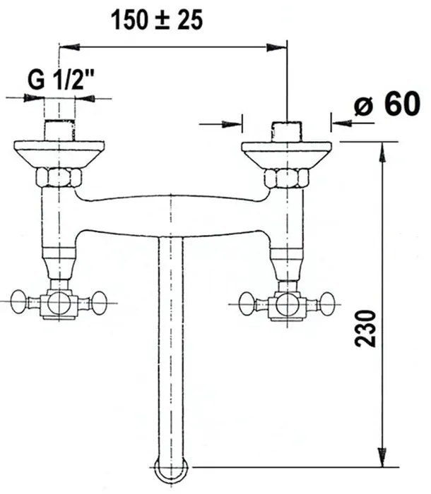 Nástenná umývadlová batéria v zlatej farbe (1 výstup) Antea – Sapho